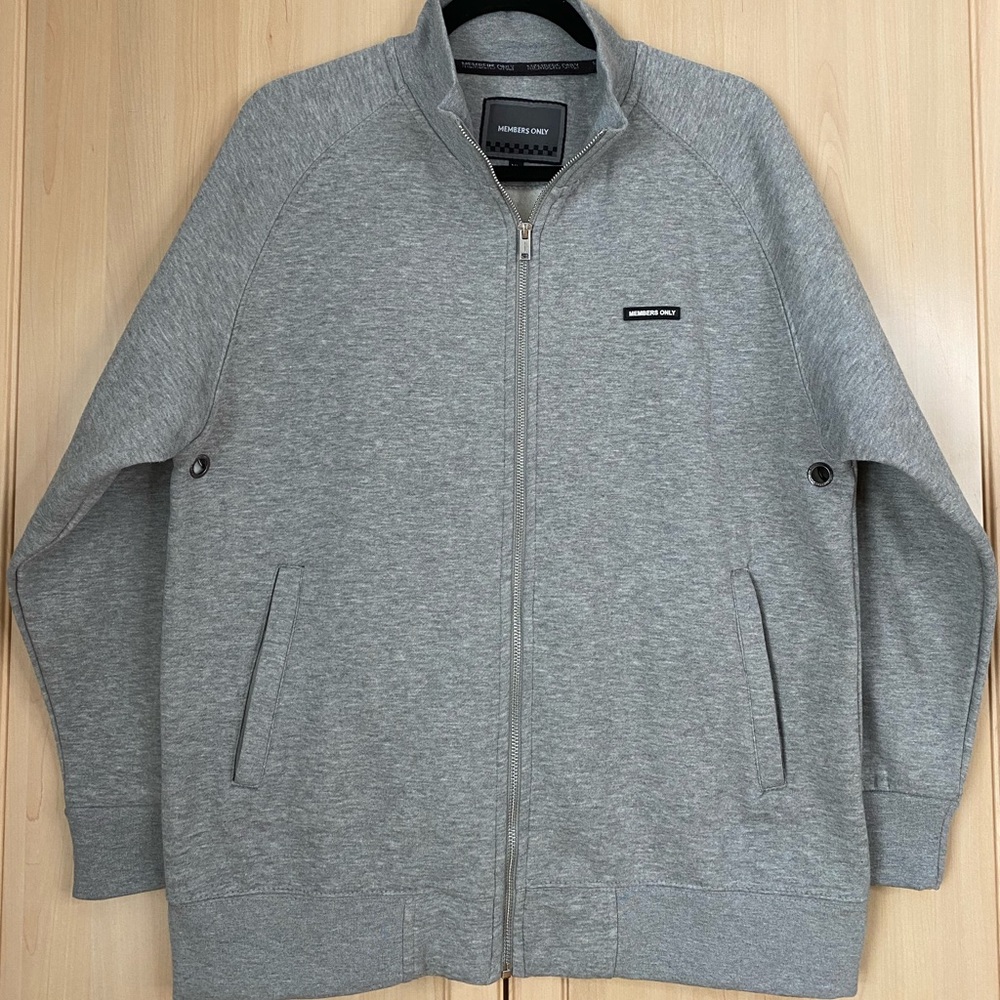 Members Only Jacket Grey Sweatshirt Pockets Size XL NWOT